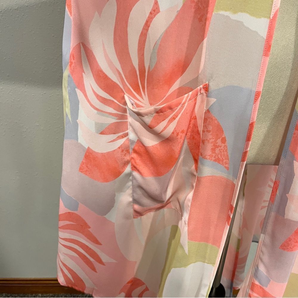Floral swim cover up Kimono size L/XL - Picture 4 of 13